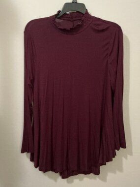 Lane Bryant Womens Size 14/16 Burgundy Long Sleeve Top GUC